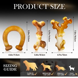 Frienhund 3-Pack Indestructible Dog Toys for Aggressive Chewers, Tough Large Dogs Bones for Aggressive Chewer, Durable Dog Chew Toys for Large Breed, Tough Puppy Teething Toys to Keep Them Busy