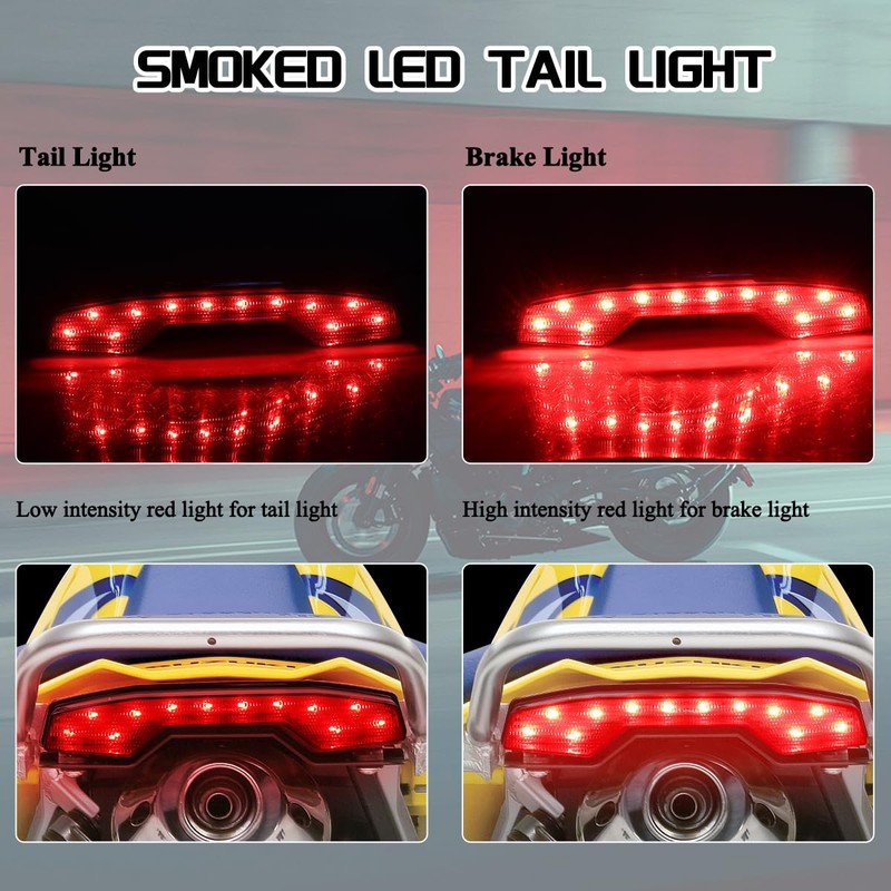 FACAILAHA ATV Smoked LED Tail Lights Assembly Brake Taillights Compatible
