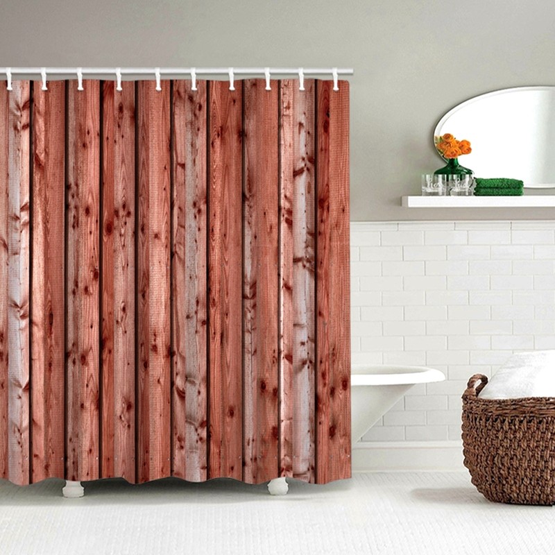 Bathroom Shower Curtain with 12 Rings Waterproof Thicken Bath Curtain