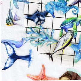 50PCS Marine Animal Stickers PET Transparent Stickers Starfish,Jellyfish,Sea Turtles,Seahorses,Whales Decals Waterproof Ocean Decals for Scrapbook DIY Crafts Planner Water Bottles Laptops (Ocean)