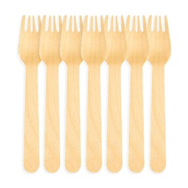 Purearth Disposable Wooden Cutlery Set - Alternative to Plastic, Eco Friendly, Biodegradable, Compostable Cutlery Pack, Natural Disposable Utensils Set (Wooden Forks 100 Pcs)