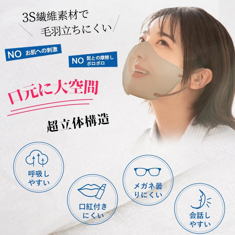 [Hellozebra] 立体マスク 大きめ メンズ バイカラー 3Dマスク 黒 不織布 30枚入 グレー