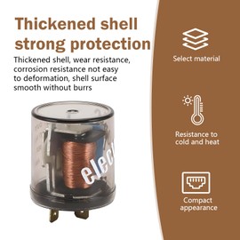 DACIRTY LED Flashing Relay, 12V 20A Two Pin Thickened Round Shell Waterproof Pure Copper Coil Flasher, Replacement Retrofit Accessory, Suitable for Most Cars Motorcycles Yachts (Black)