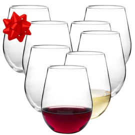 D'Eco Unbreakable Tritan Wine Glasses, 20 oz (Set of 8) – Shatterproof, Crystal-Clear, BPA-Free Plastic Tumblers – Indoor/Outdoor Cups for Entertaining & Holiday Gatherings - Xmas Must Have Gift Set