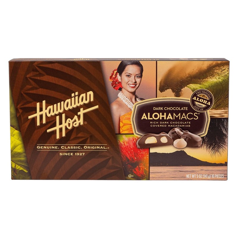 Hawaiian Host Alohamacs Dark Chocolate Covered Macadamia Nuts (1 Box)