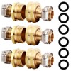 Solid Brass Garden Hose Repair Connector with Clamps Hose End