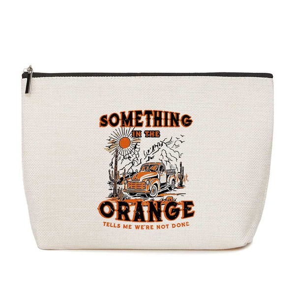Western Gifts for Women Cowgirl Vintage Cowgirl Makeup Bag Country Girl Western Cowgirl Gifts Women Something in the Orange Wild Vintage Western Rodeo Zipper Pouch Bull Skull Graphic Cosmetic Bag