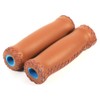 DEWIN Leather Handlebar Grips, Brown Leather Handlebar Cover,Three Colors Retro