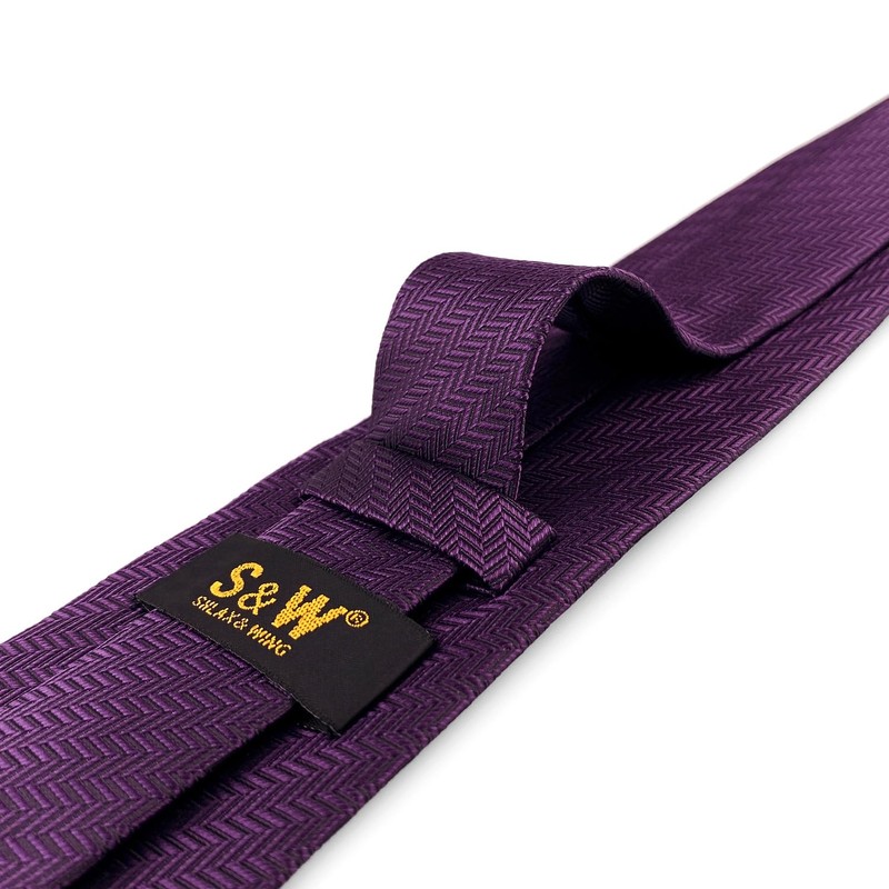 S&W SHLAX&WING Plain Purple Grape Men's Tie Extra Long Dress