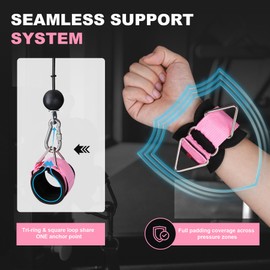 Wrist Straps for Cable Machines, Adjustable Neoprene Padded Wrist Cuffs for Cables Gym Strength Training Equipment