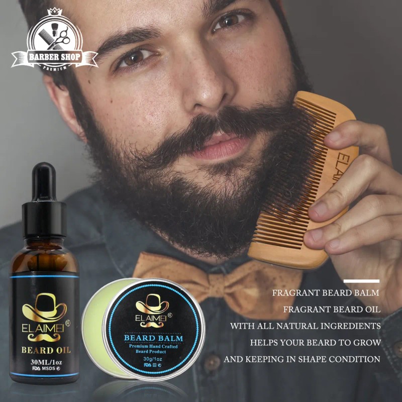 Kit Cuidado Barba Hidrata Y Nutre Mejora Textura No Grasoso