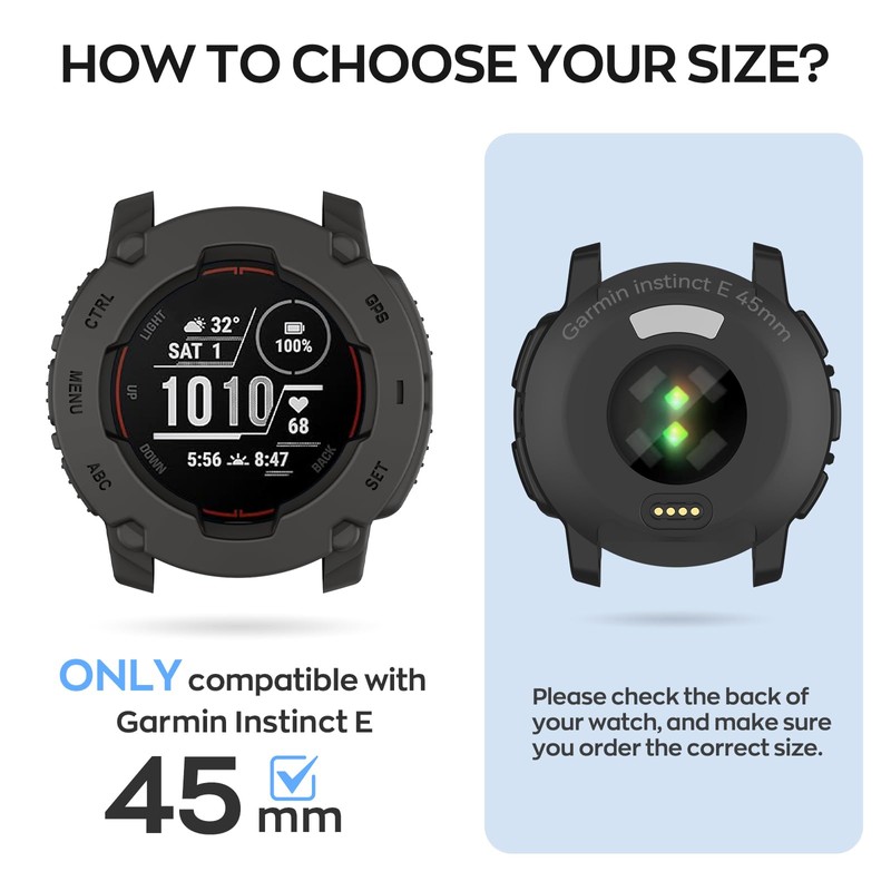 MYSNBKN Schutzhülle für Instinct E 45MM, TPU Schutzhüllen Abdeckungen Watch