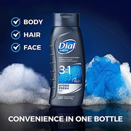 Dial For Men Hair + Body Wash, Hydro Fresh, 20 Ounce (Pack of 4)