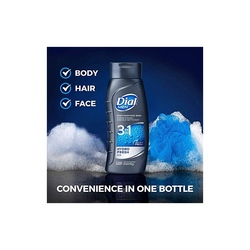 Dial For Men Hair + Body Wash, Hydro Fresh, 20