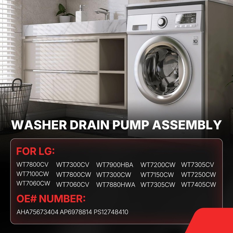 AHA75673404 Washer Drain Pump Assembly Fit for LG WT7800CV WT7100CW