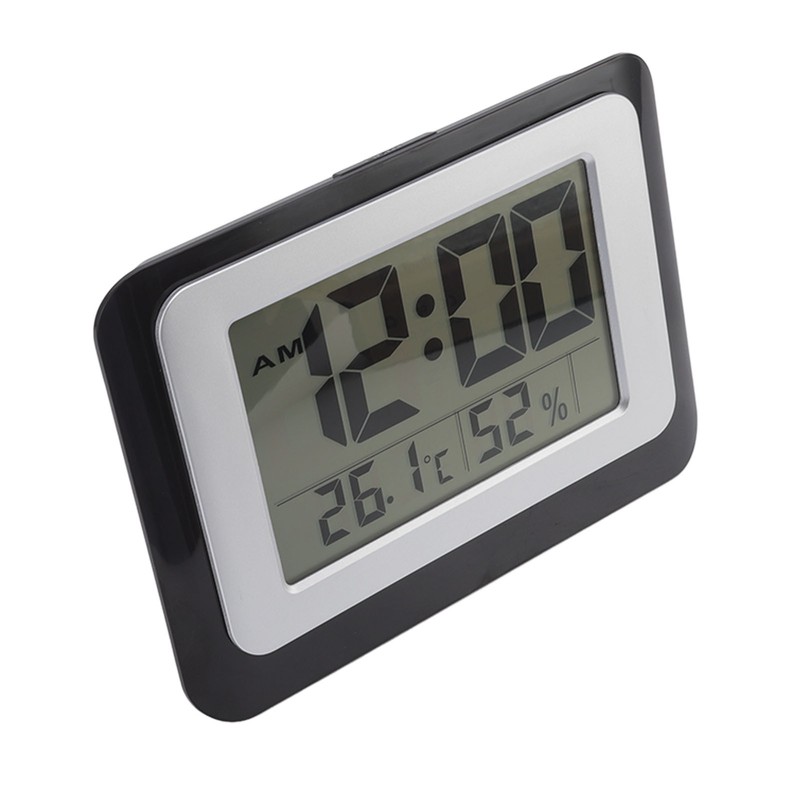 Digital Clock Large Display Blue Backlight Temperature Humidity Function Wall
