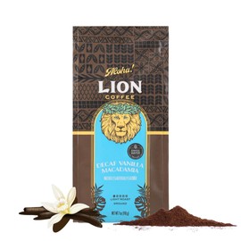 Lion Coffee, Swiss Water Decafe, Vanilla Macadamia, 7 oz (198 g), Caffeinated Free, For Pregnant Women, Before Bedtime, Flavored Coffee, Drip, Hawaii, Medium Grinding, Light Roast, Cold Brew, Popular, Gift