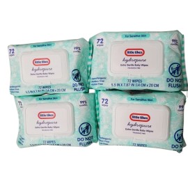 Unbranded 4 Pack Little Tikes Hydropure Extra Gentle Baby Wipes 5.5inx7.7.87in