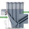 eachope Extra Long No Hooks Needed Linen Textured Shower Curtain