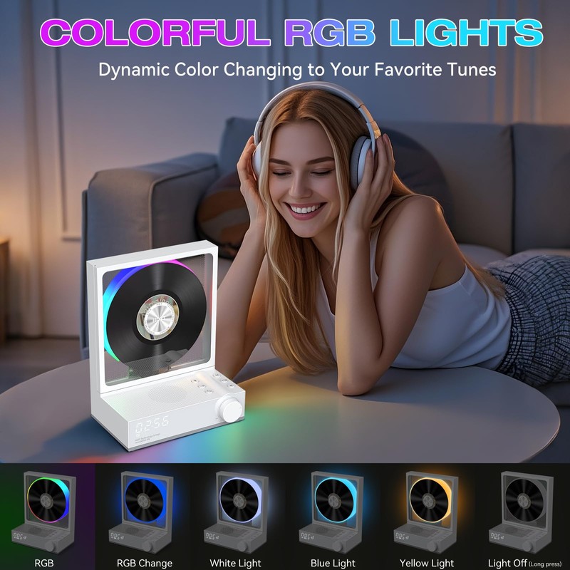 Portable CD Player,Retro Bluetooth 5.3 CD Players for Home,Music Player