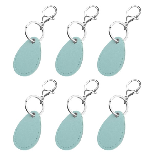sourcing map 6pcs Leather Key Fob, PU Leather Car Keychain