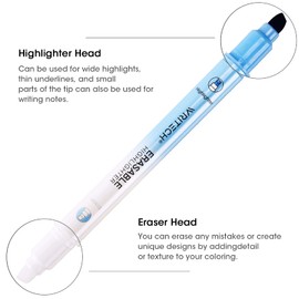 WRITECH Erasable Highlighters Chisel Tip, Smooth Writing No Bleed Double Head Highlighter for Highlighting and Marking, Assorted Colors, 12 Count