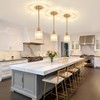 ZSMIHDOH 2 Pack Pendant Lights Kitchen Island, Modern Gold Crystal