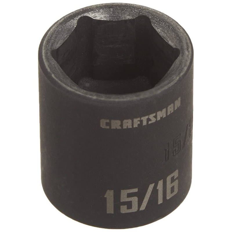 CRAFTSMAN Shallow Impact Socket, SAE, 1/2 Inch Drive, 15/16 Inch,