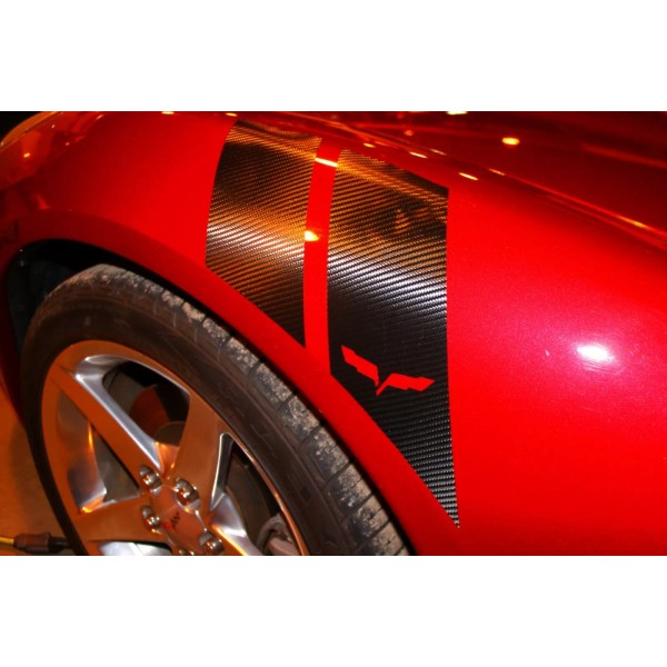 SIDEWINDER STICKERS Corvette Grand Sport decals C6 carbon fiber vinyl