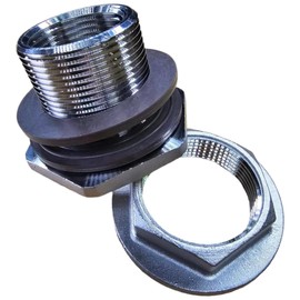 1" NPT SS304 Heavy Duty EZ Seal Weldless Bulkhead w/EPDM Gaskets