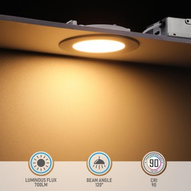 TORCHSTAR 12-Pack 5CCT 4 Inch Slim LED Recessed Lighting with Junction Box, CRI 90+, 2700K3000K3500K4000K5000K, Dimmable Recessed Downlight, 700LM, ETL & Energy Star