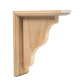 WADDELL Two-Way Corner Bracket (1 Count, 9" x 7" x 3.5") | Unfinished Hardwood Corbel for DIY Home Decor | Shelf Bracket w/ Pre-Drilled Countersunk Holes & Mounting Hardware | 5 Lb. Capacity Each