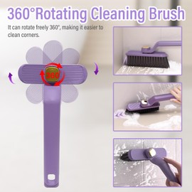 Pack of 2 360 Degree Rotatable Joint Cleaning Brush, Multifunctional Rotating Joint Cleaning Brush with Joint Cleaning Brushes and Hooks, Hard Bristles, Joint Brush for Kitchen Door Rail