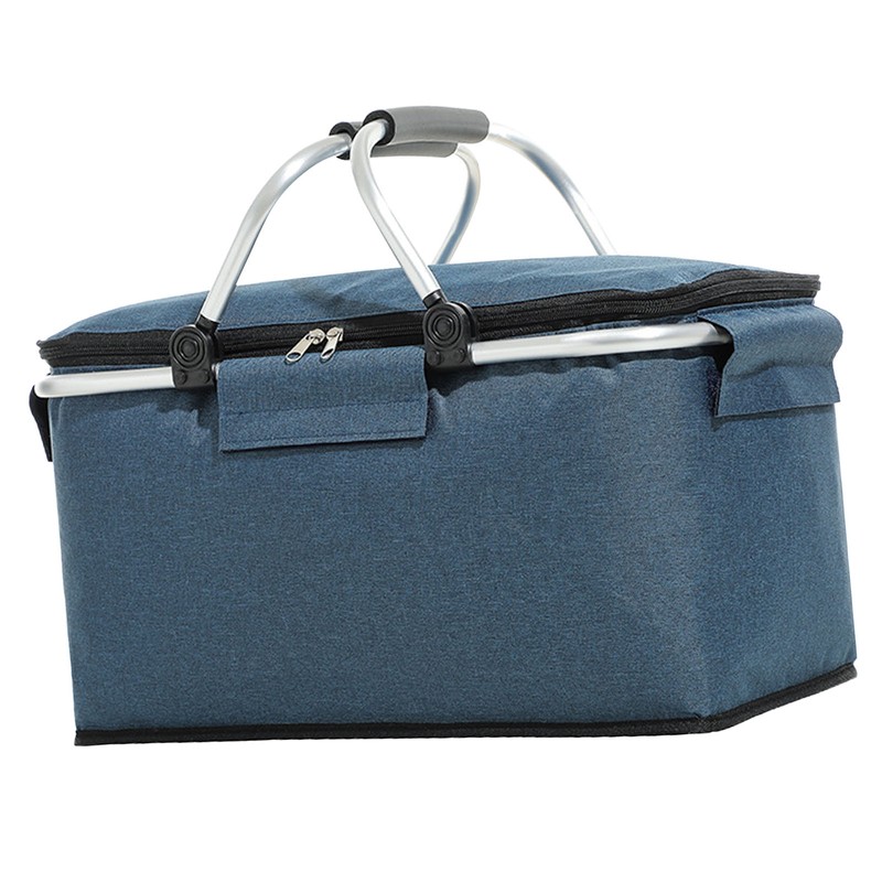 Picnic Bag Foldable Picnic Basket Insulated Comfortable Handle Ice Pockets