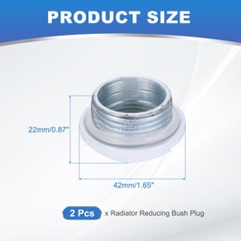 PATIKIL Radiator Reducing Bush,1"BSP Left Hand Thread x 3/4"BSP Manual Radiator Air Vent Plugs,Cast Iron Plugs for Radiator Heater,White 2Pcs