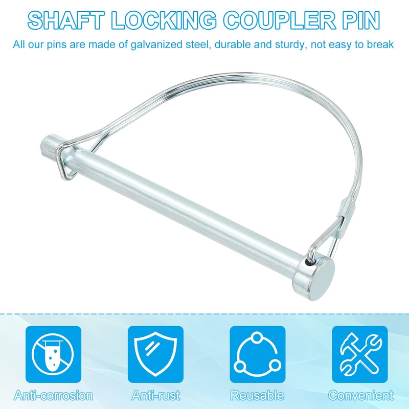 PATIKIL トレーラーカプラーピン5/16x3-9/16" 2個 ワイヤーロ ックピンセーフティーシャフトロックピンラウンドPTOピン 農業トレーラー 芝生用ヒッチ 庭園トラクター カヤック ボート用（8x90mm）