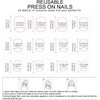 Juego de 24 piezas de uñas elegantes a presión, cubiertas