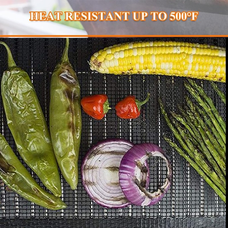Grill Mat Set, 4 Piece Grill Mat Set, Grid Grill