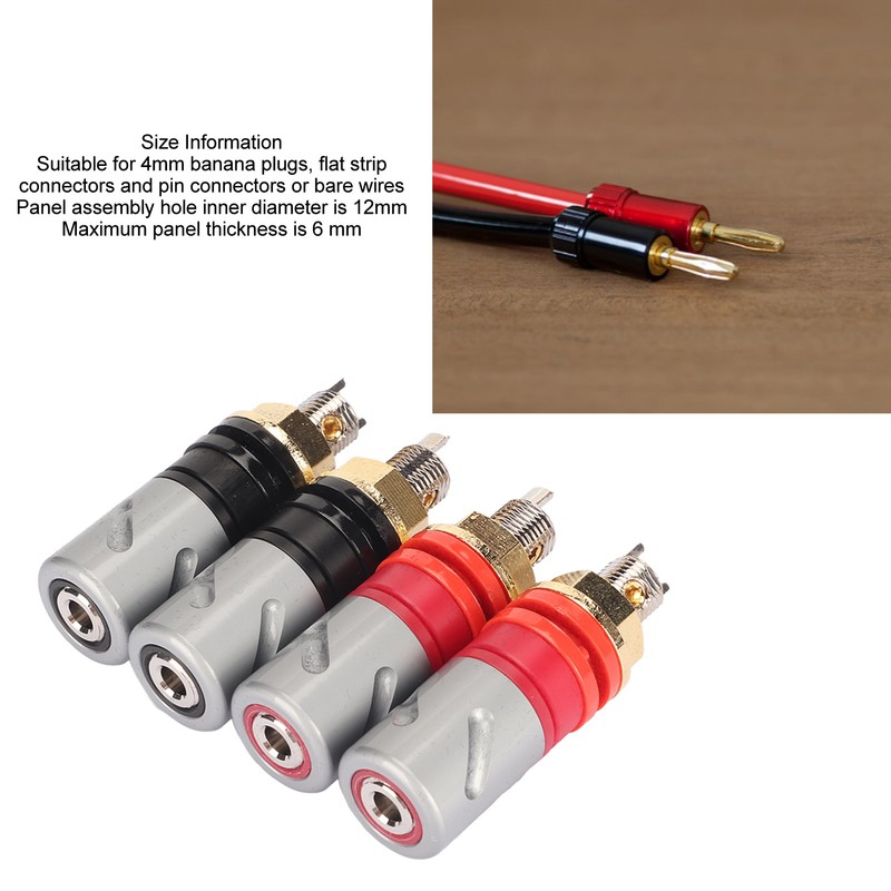Amplifier Binding Post Soldering Free Pure Red Copper Rhodium Plated