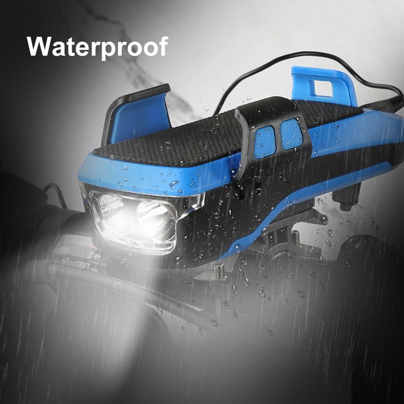 4 In 1 Multifunction USB Charging Bicycle Headlight with Horn