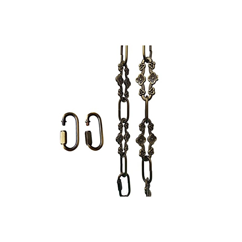 WOERFU 30 inch Antique Bronze Finish Decorative Plum Buckle Chain