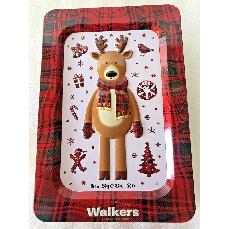 Walkers Shortbread Butter Cookies REINDEER Holiday, 9 3/4" x 6
