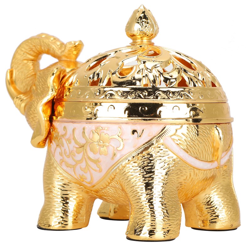 Elephant Shaped Incense Burner Aromatherapy Ornament for Living Room Entryway