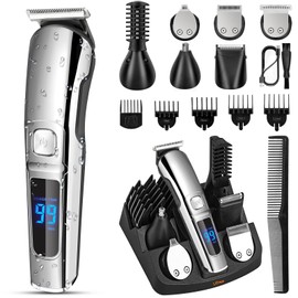 Ufree Beard Trimmer for Men, Waterproof Electric Razor for Nose, Body, Face & Mustache, Cordless Hair Clippers Shavers Grooming Kit, Gifts for Men Husband Father