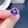 Unbranded 18K White Gold Plated Adjustable Purple Crystal Amethyst Ring