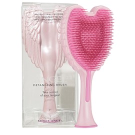 Detangling Hair Brush - Anti Static Angel Wing Hair Brush with Soft & Flexible Bristle for Straight & Wavy Hair - Tangle Angel Hair Detangler Brushes for Blow Drying & Shower - Gloss Pink