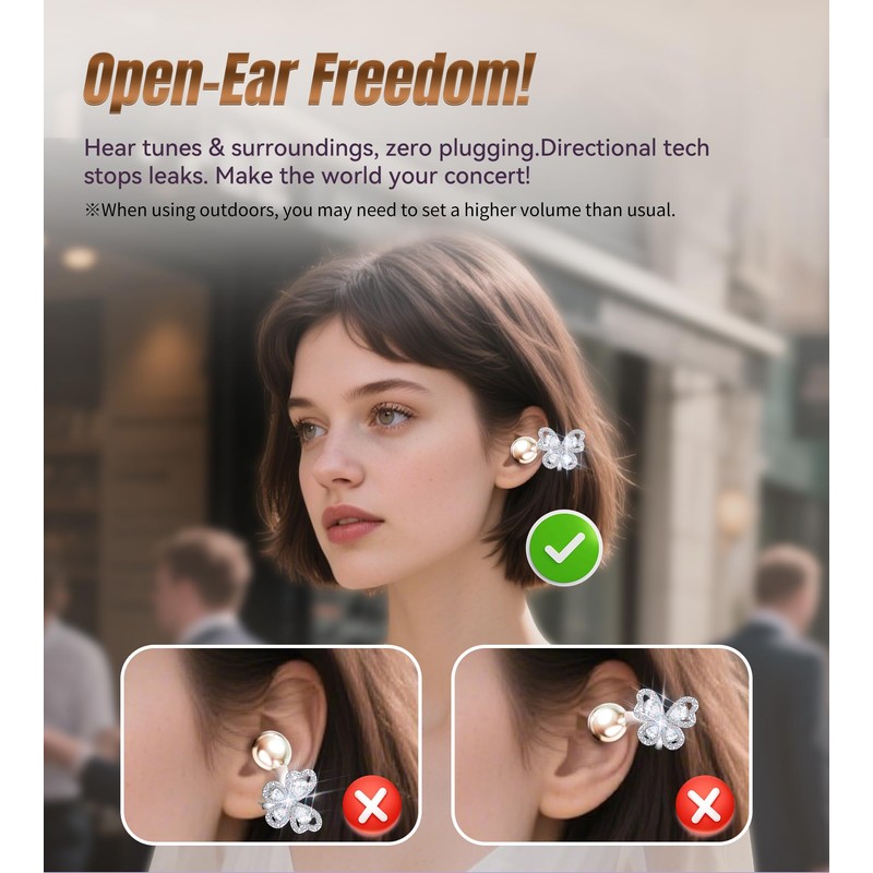 King Lucky Open Ear Earbuds Clip on Wireless Bluetooth 5.4