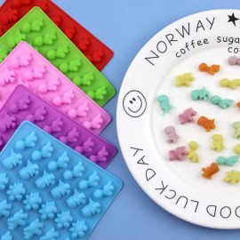 speedway llc US Silicone Mold  Ice Tray Heart Bear Dinosaur Molds DIY Mold Jello Candy - Dinosaur, Pink