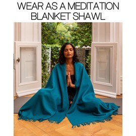 likemary Pashmina Shawls and Wraps for Women – Soft Wool Scarf & Travel Blanket – Warm, Lightweight Winter Wrap – Ethical Scarf Gifts for Women - Peacock Blue 40 x 80