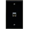 RiteAV 1 Port Cat7 Shielded Ethernet Wall Plate - Flat Style [Black/Black]